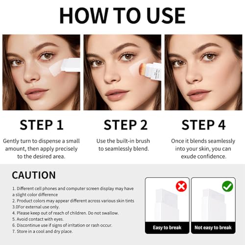Light Color Changing Foundation Makeup Stick with Brush for