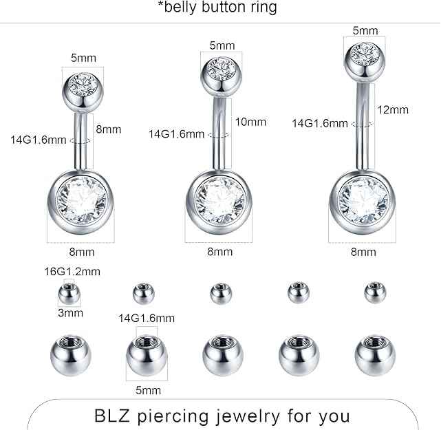 Xpircn 90Pcs Body Piercing Kit 14K Gold Filled Belly Button Ring Ear Nose Septum Piercing Jewelry with Clamps Gloves 20G 18G 16G 14G 12G Piercing Tools for Body Piercing