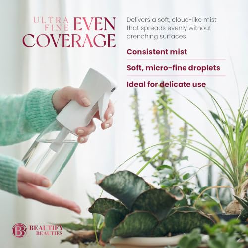 BeautifyBeauties 24 oz Continuous Spray Bottle for Hair & Plants - Clear