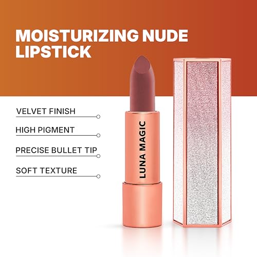 Luna Magic Nude Lipstick - Velvet Finish, Long-Lasting