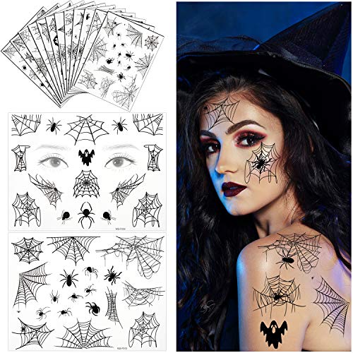 Halloween Spider Temporary Tattoos - 94 Pieces, 12 Sheets