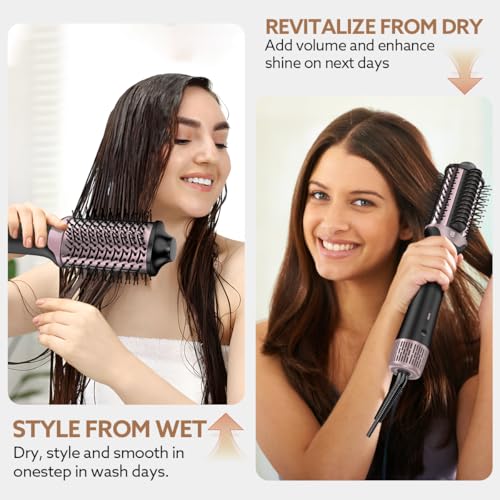 2-in-1 Blow Dryer & Hair Straightener Brush, Ionic Ceramic