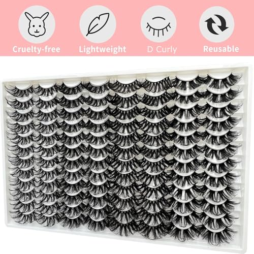 25MM Mink Lashes 48 Pairs Pack 25 mm False Eyelashes Long Dramatic 5D Full Volume Fake Eyelashes 4 Styles Wispy Curly Mink Eyelashes Wholesale, by TIMELABS