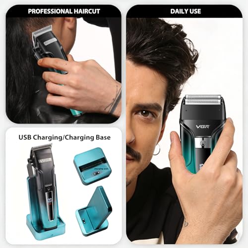 VGR 694 Cordless Hair Clipper Set for Men | Professional Barber Kit