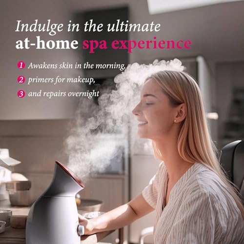 Colorfarm Facial Steamer Nano Ionic: Large 3-in-1 Face Steamer Deep Cleaning Unclogs Pores - Humidifier Hot Mist Home Sauna Spa for Women Men Sinuses Moisturizing