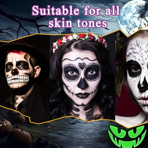 Black & White Face Paint Kit with Brushes