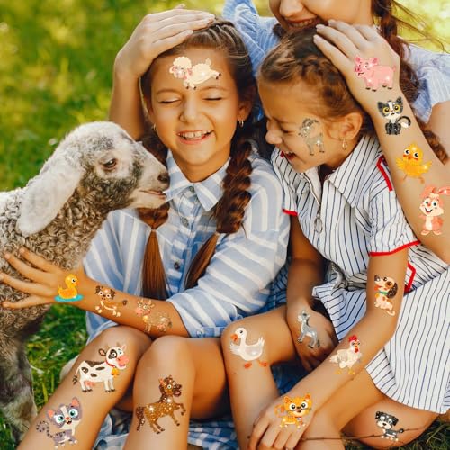 Winthrop 120 Pc Glitter Farm Animals Temporary Tattoos Kids