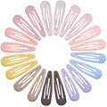20 Pack No-Slip Hair Barrettes for Women - Multi-Colored Metal Clips