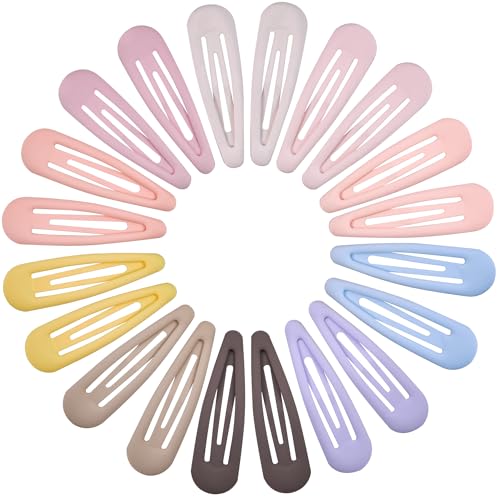 20 Pack No-Slip Hair Barrettes for Women - Multi-Colored Metal Clips