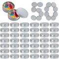 50 Pcs Aluminum Tins with Screw Lid, 3.38 OZ Metal Tins Candle Containers Round Tin Containers for Salve Candle Cosmetic Spices Jewelry Beads, Silver