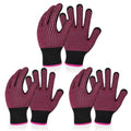 Heat Resistant Gloves for Hair Styling, 3 Pairs with Silicone Bumps