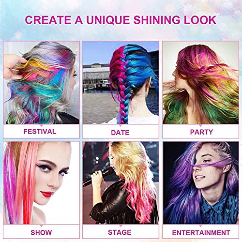 Temporary Washable Hair Color Mascara Stick - Non-Toxic, Vibrant Hair Dye for Girls & Women (8PCS)