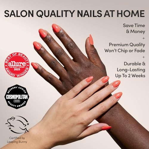 Glamnetic Lush Coral Short Oval Press-On Nails 30pc Nail Kit