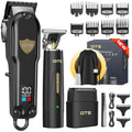 GTS PRO Black Cordless Hair Clippers & Beard Trimmer Set with IPX7 Waterproof Shaver
