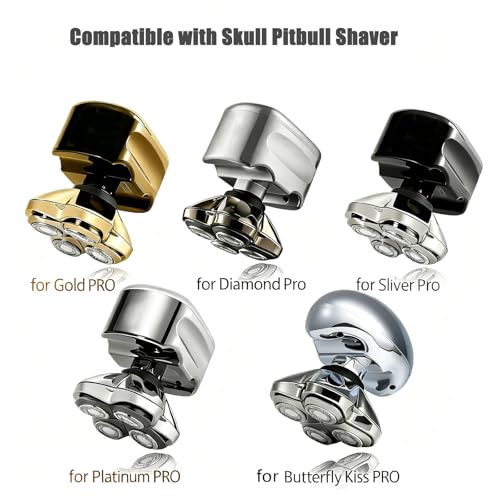 Replacement Heads Blades for Skull Pitbulls Gold PRO, Silver PRO, Platinum PRO, Head for Butterfly Kiss PRO Head Shavers