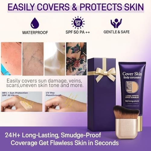 Waterproof Body Concealer with Brush for Flawless Coverage