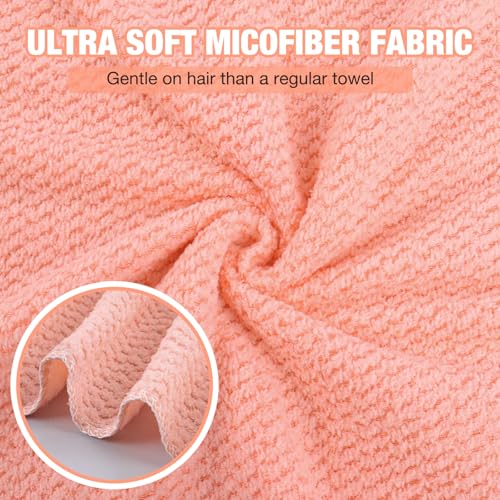 3 Pack Microfiber Hair Drying Towels with Elastic Strap