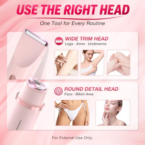 2-in-1 Bikini Trimmer for Women - Electric Razor for Sensitive Areas