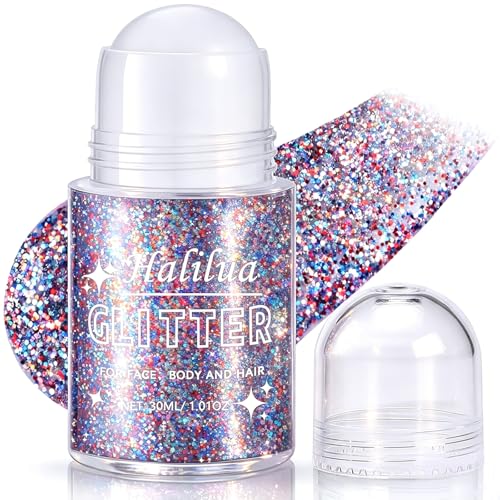 Patriotic Red White and Blue Body Glitter Gel for 4th of July