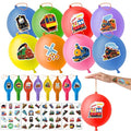 Train Party Favors Set - 72 Piece Bundle with Balloons & Tattoos