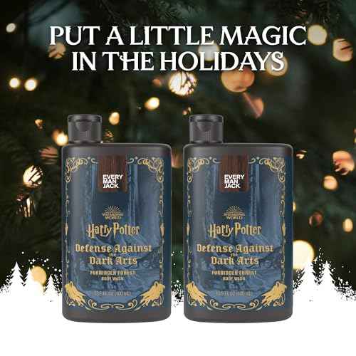 Every Man Jack Harry Potter Collectors Body Wash - Hogwarts Inspired Scents & Clean Ingredients - Defense Against the Dark Arts - Forbidden Forest Scent - 13.5 oz (Pack of 2)