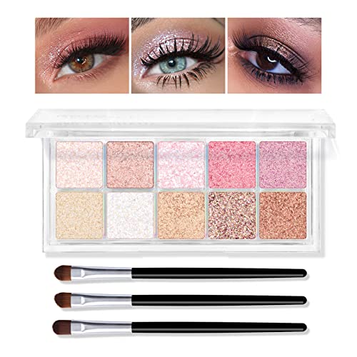 KYDA 10 Colors Glitter Eyeshadow Palette - Shimmer & Matte