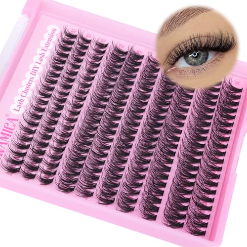 Yawamica Wispy Lash Clusters 10-14mm CC Curl 40D DIY Extensions