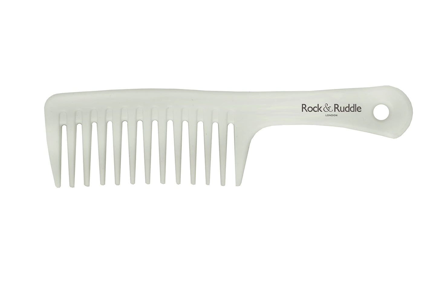 Rock & Ruddle Beach Wave Wide Tooth Rake Comb | For All Hair Types | Detangles & Creates Bouncy Beach Waves | Pain Free Detangling for Wet & Dry Hair - White