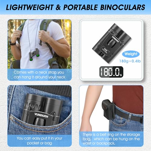 Mini Waterproof Binoculars for Adults & Kids - 12x Magnification