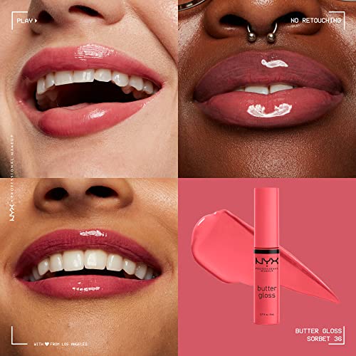 NYX Butter Gloss Lip Gloss 2-Piece Bundle - Angel Food Cake & Sorbet
