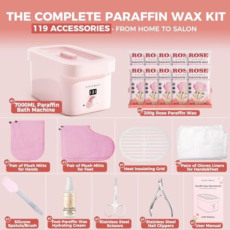 Paraffin Wax Machine 7000ml with Rose Wax Refills for Hands & Feet