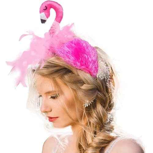 Pink Flamingo Headband Cute Flamingo Hat Creative Flamingo Headdress for Halloween Flamingo Headband for Women Carnival Tropical Party Hair Accessory