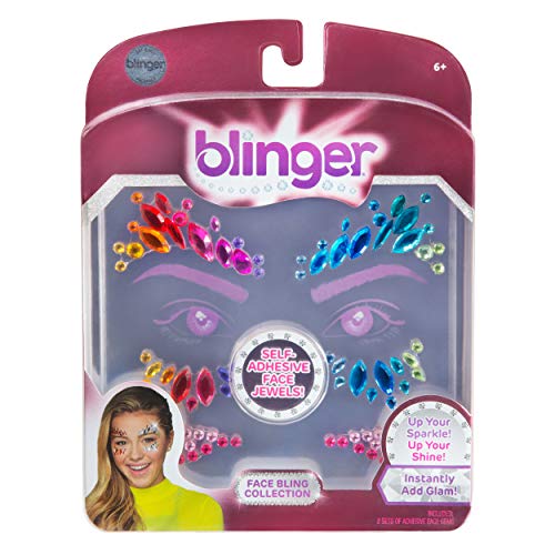 Blinger Face Bling Mermaid, 2-Piece – Glam Up Your Face with Sparkly Face Gems and Jewels - Self-Adhesive, Easy Application - Perfect for Parties and Any Special Occasion