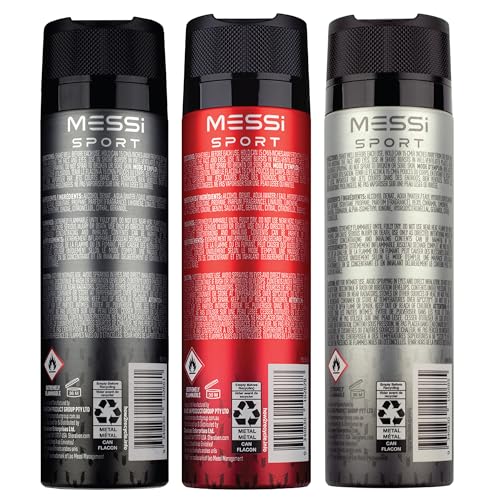 Messi Sport Body Spray Trio - Silver, Red, Black