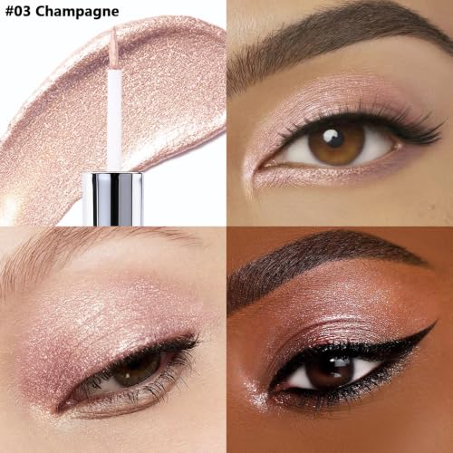 SUAKE 03# Champagne Liquid Eyeshadow – Matte & Shimmer, Waterproof, Quick-Dry, High-Pigment Single Shade