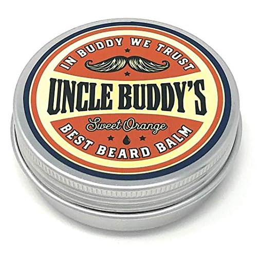 Uncle Buddy's Best Sweet Orange Beard Balm Leave-In Conditioner for Control and Style, Promotes Beard Growth and Health, 2 oz