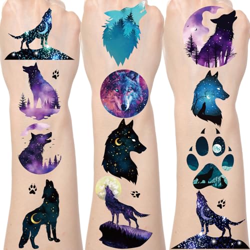 Gameza Wolf Temporary Tattoo Stickers - 85 Piece Set