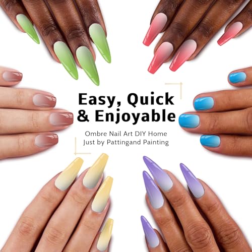 Karroy 16-Color Solid Ombre Gel Polish Palette & Sponge Nail Art Kit