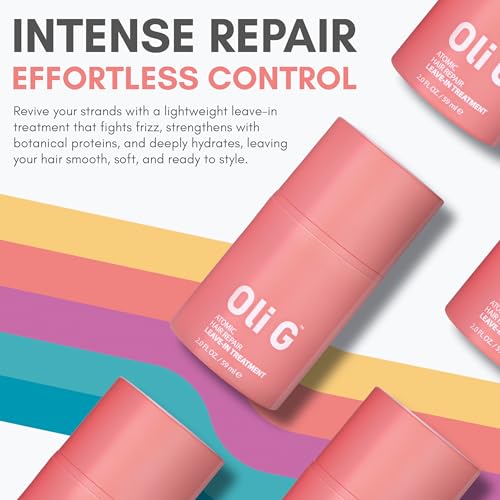 Oli G Atomic Hair Repair Leave-In Treatment 2oz - Anti-Frizz, Strengthening & Moisturizing for All Hair Types