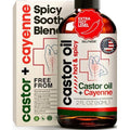 Organic Castor + Cayenne Skin & Joint Relief Oil - Hot& Spicy - Intense Hydration for Small Areas, Hands, Feet, and Targeted Spots 2oz