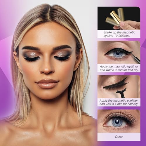Royaomis Magnetic Eyelashes 10 Pairs with Eyeliner & Applicator