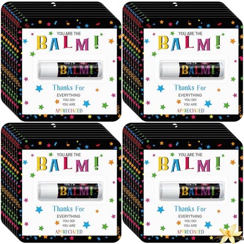 45 Pack Employee Appreciation Gift Bulk Lip Balm Teacher Employee Staff Team Thank You Gifts You're the Balm Winter New Year Appreciation Party Favors for Women Men Coworkers Volunteer