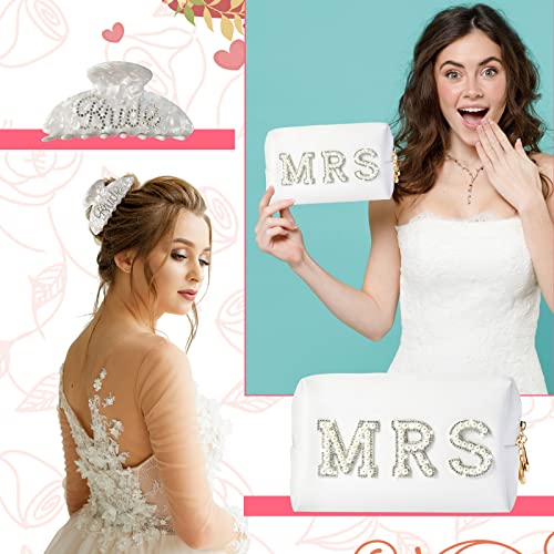 Bride to Be Gift Set - Makeup Bag, Slippers & Hair Clip