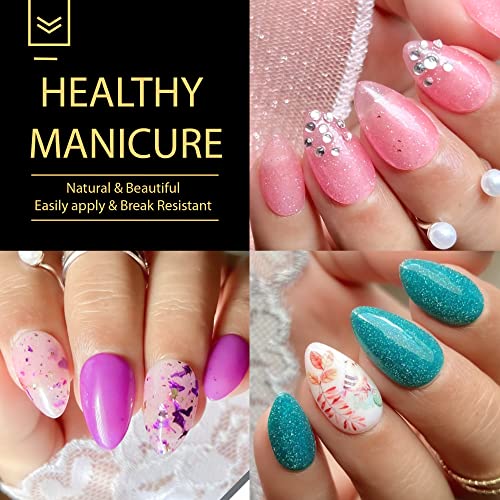 UNA GELLA Gel Nail Kit Nail Extension Kit with Soft Gel Nail Tips Almond Nails Tips 600Pcs with Nail Glue Gel 15ml 1Pcs Innovative DIY Nails Art Home Gelly Tips Acrylic Nail Kit