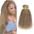 Ash Blonde Curly Hair Bundles - 22 Inch Kinky Wave, 3 Pack