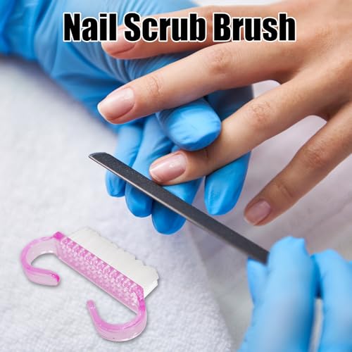 420 Pcs Handle Grip Nail Brush Bulk 5 Colors Nail Scrub Brush Pedicure Scrubbing Tool for Men and Women for Cleaner Nails and Toes
