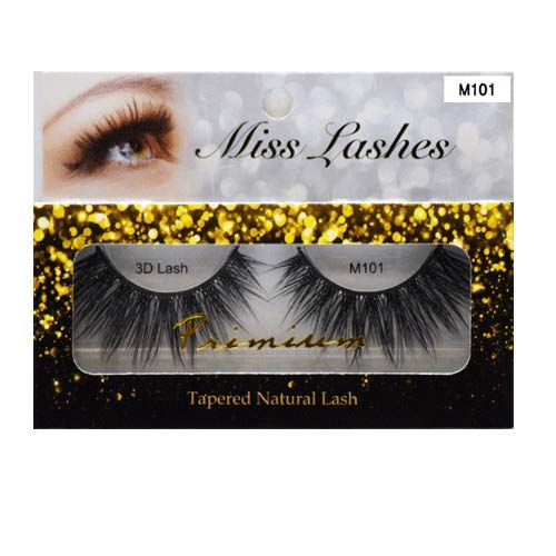 "4 Pairs" of Miss 3D Volume Tapered False Eyelash Extension M101