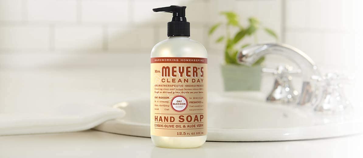 MRS. MEYER'S CLEAN DAY Hand Soap, Made with Essential Oils, Biodegradable Formula, Oat Blossom, 12.5 fl. oz