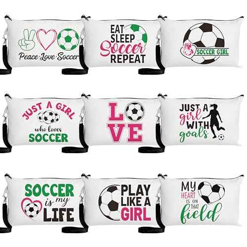 R HORSE 9Pcs Sport Makeup Bag Gifts for Women Girls, Ladies Sport Cosmetic Bags Sport Accessories Canvas Toiletry Bag Makeup Pouch Organizer Women Player Gift for Mother¡¯s Day Birthday