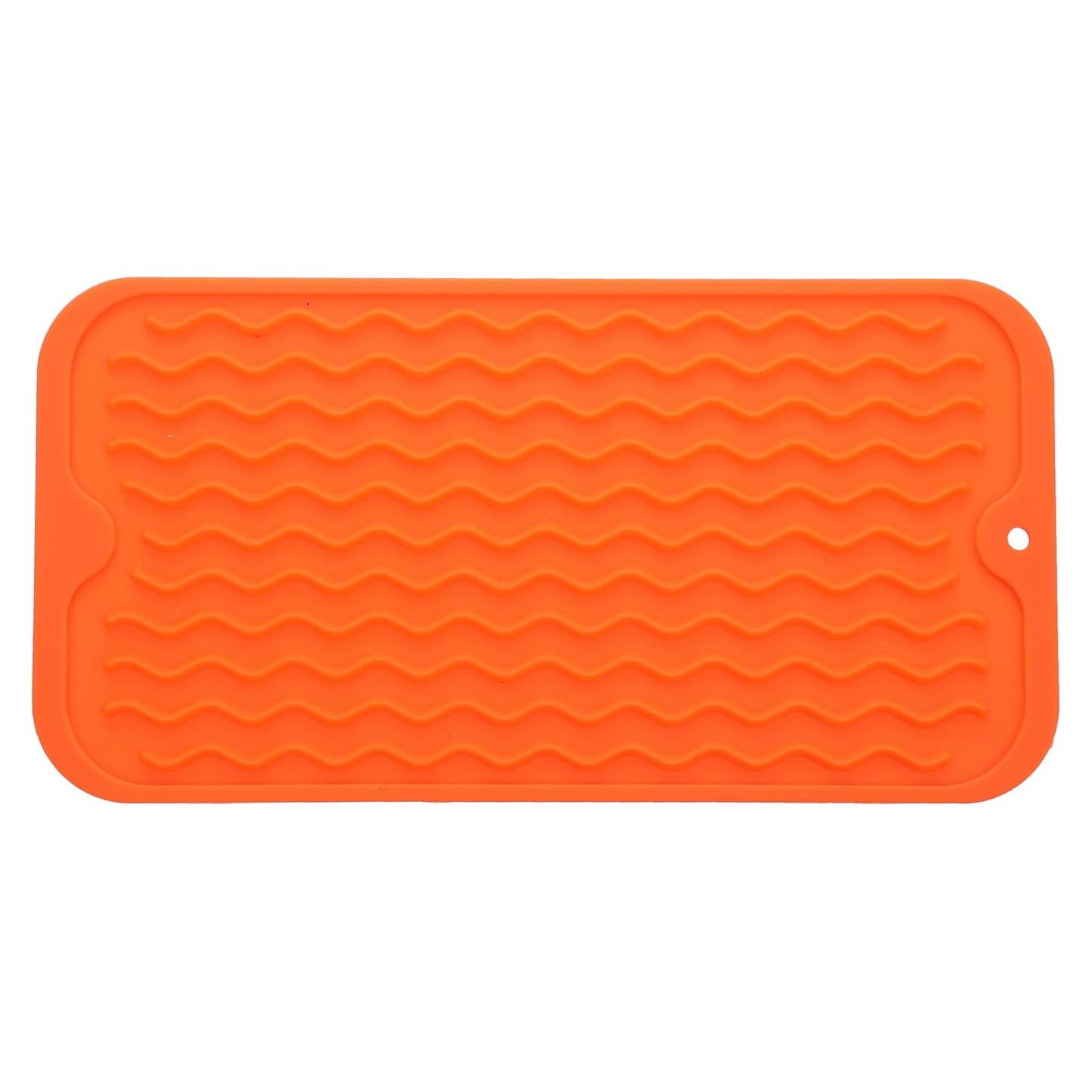 MicoYang Silicone Dish Drying Mat for Multiple Usage,Easy clean,Eco-friendly,Heat-resistant Silicone Mat for Kitchen Counter,Sink,Bar,Bottle,or Cup Orange S 12 inches x 6 inches